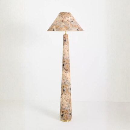 LULU FRANCOIS PRINTED FABRIC UPHOLSTERED EMPIRE FLOOR LAMP