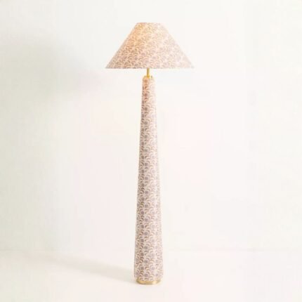 LULU LEORA PRINTED FABRIC UPHOLSTERED EMPIRE FLOOR LAMP