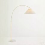 WHITE ARCHING FLOOR LAMP
