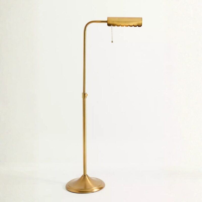 SIMONE BRASS SCALLOPED READING FLOOR LAMP