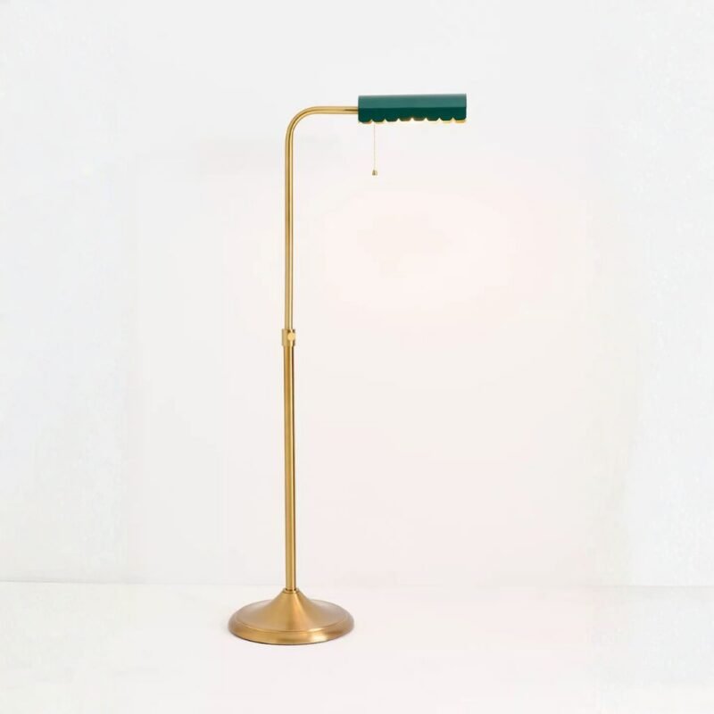 SIMONE DARK GREEN SCALLOPED READING FLOOR LAMP