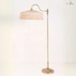 SINCLAIR CREAM LINEN FLOOR LAMP WITH TASSEL FRINGE
