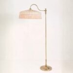 SINCLAIR IVY STRIPE LINEN FLOOR LAMP WITH TASSEL FRINGE