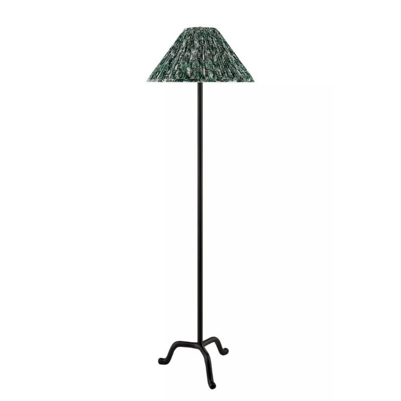 KUKIO GREEN PRINTED SHADE FLOOR LAMP