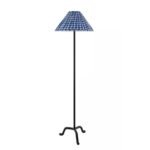 KUKIO BLUE FLOOR LAMP WITH DECORATIVE PRINTED SHADE