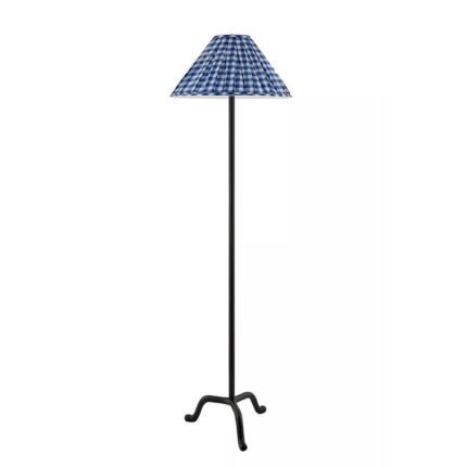 KUKIO BLUE FLOOR LAMP WITH DECORATIVE PRINTED SHADE