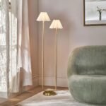 REGINA ANDREW POLLY WHITE SCALLOPED SHADED METAL FLOOR LAMP
