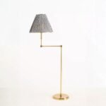 LEE BRASS FLOOR LAMP WITH RUCHED PRINTED SHADE