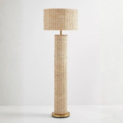 CIREBON FLOOR LAMP WITH RATTAN SHADE