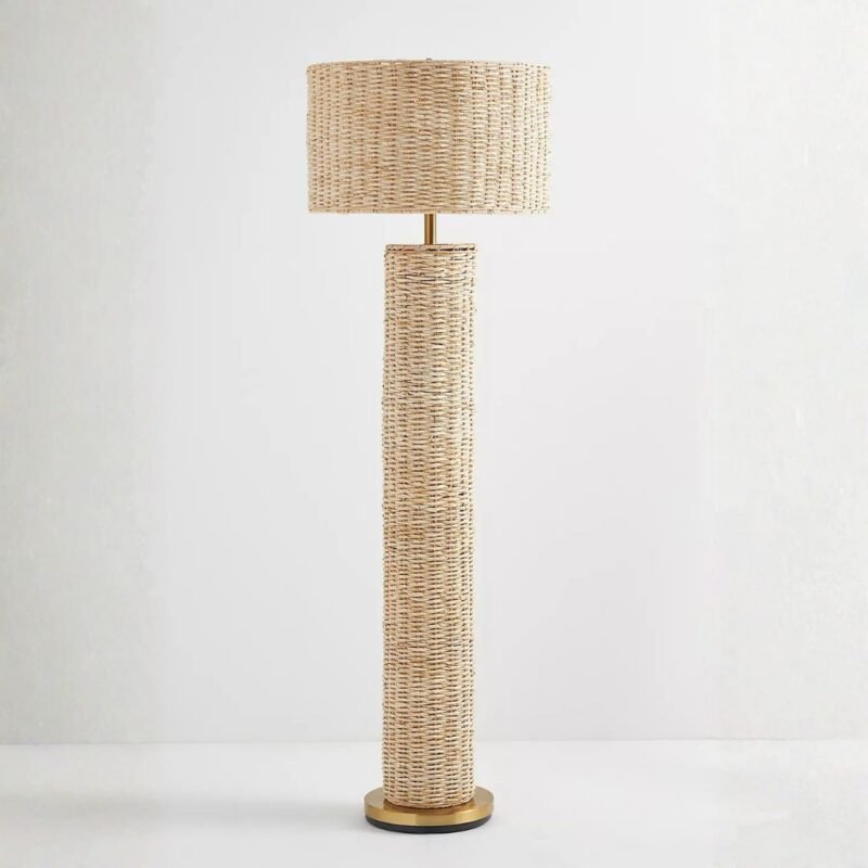 CIREBON FLOOR LAMP WITH RATTAN SHADE