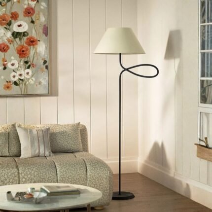ALAMEDA FLOOR LAMP WITH FORGED IRON FRAME