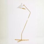 MAYOTTE LARGE BRASS FLOOR LAMP WITH OFFSET DESIGN