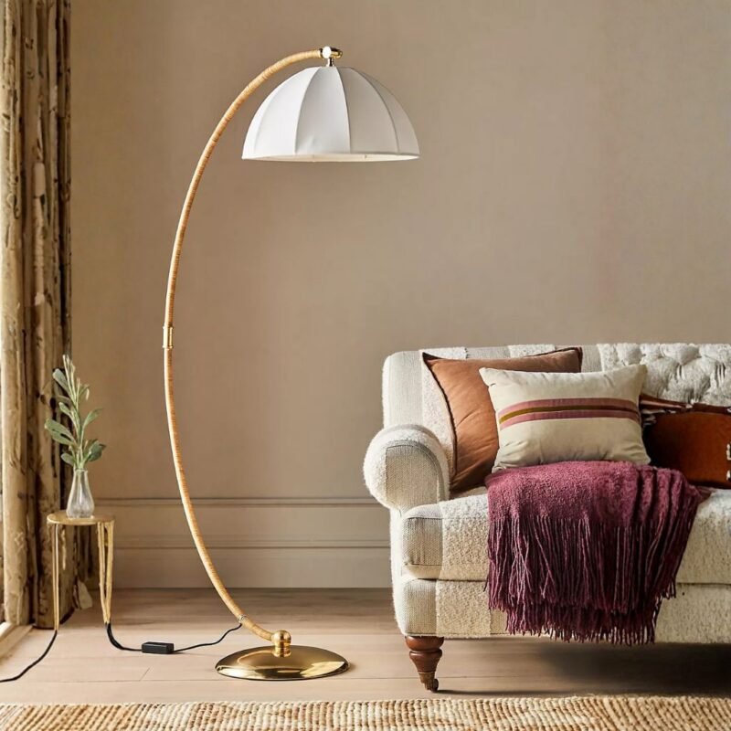 MONTAGUE OVERARCHING FLOOR LAMP WITH METAL FRAME