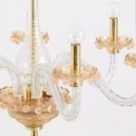 MULTI COLORED GLASS VENETIAN INSPIRED SIX ARM CHANDELIER