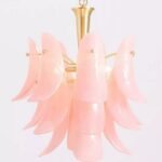 ANISA TIERED GLASS CHANDELIER WITH PINK PETAL DETAILS