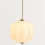 ELOISE BLUE GLASS SCALLOPED MILK GLASS PENDANT CEILING LIGHT