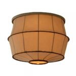 TULIP HAND STITCHED COTTON GEM MAGNETIC CEILING SLIP SHADE IN BROWN