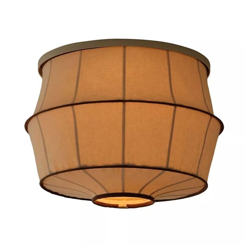 TULIP HAND STITCHED COTTON GEM MAGNETIC CEILING SLIP SHADE IN BROWN