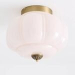 THE ELOISE PINK FLUSH MOUNT CEILING LIGHT WITH SCALLOPED MILK GLASS