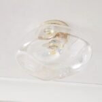 IRIDESCENT GLASS ORGANIC FLUSH MOUNT CEILING LIGHT