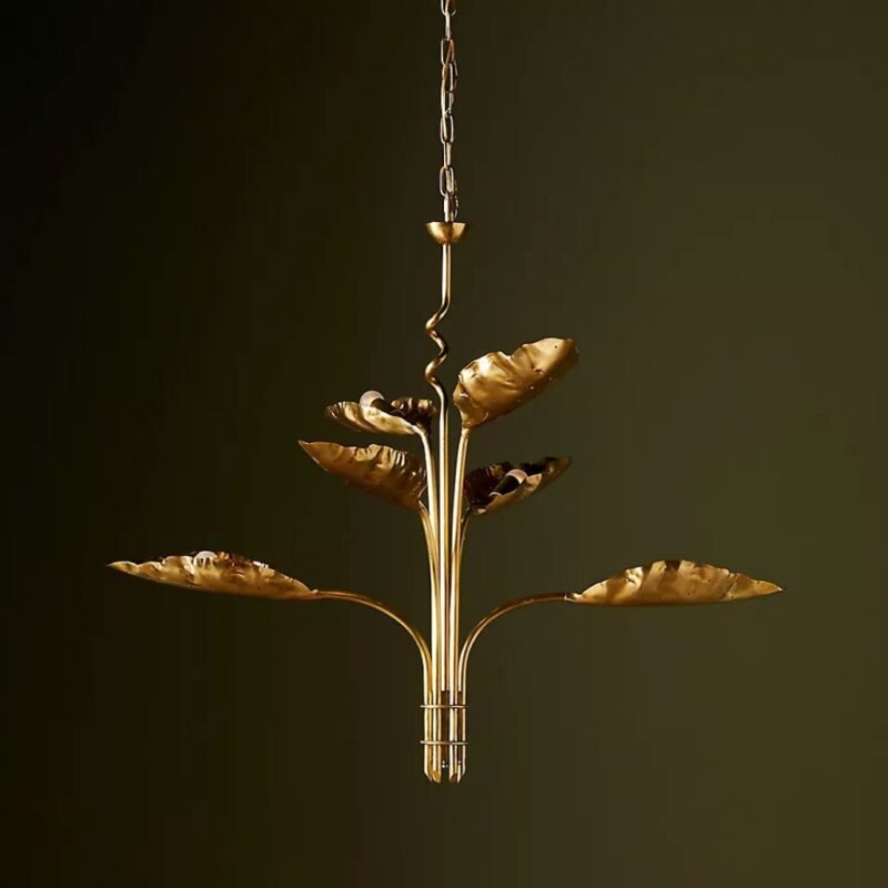 PIERCED LEAF DESIGN CHANDELIER LIGHT