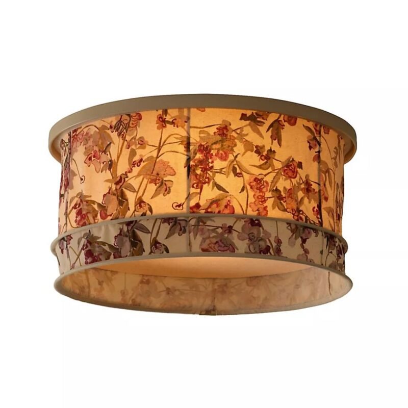 TULIP HAND STITCHED COTTON MAGNETIC DRUM SLIP SHADE