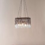TALLIS CHANDELIER WITH RECYCLED GLASS AND TWISTED METAL