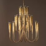 ACADIA TIERED METAL CHANDELIER WITH LAYERED DESIGN