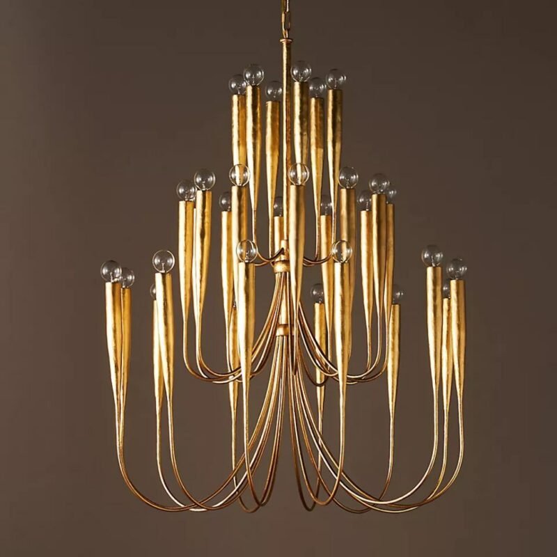 ACADIA TIERED METAL CHANDELIER WITH LAYERED DESIGN