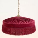 BURGUNDY SINCLAIR TASSEL FRINGED VELVET PENDANT LIGHT
