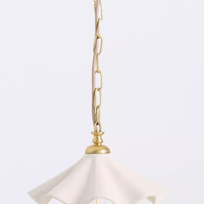 CREAM BOBBI WAVY CERAMIC PENDANT