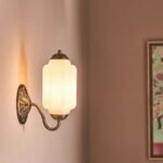 THE ELOISE WHITE GLASS BRASS WALL SCONCE