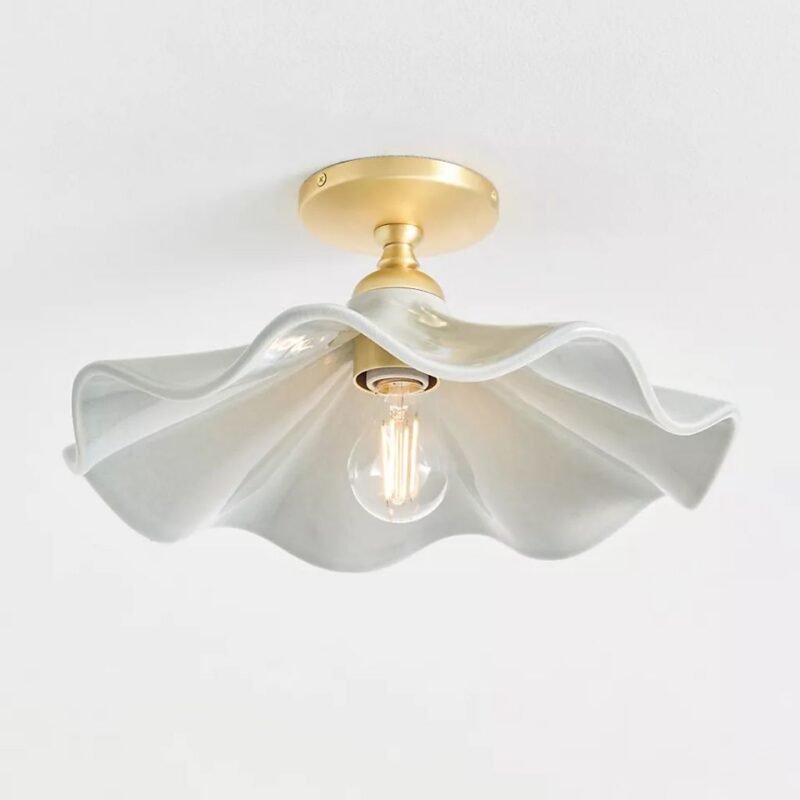 WAVY CERAMIC BOBBI FLUSH MOUNT CEILING LIGHT