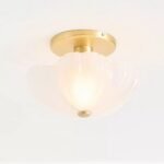 WHITE FLORA FLOWER GLASS FLUSH MOUNT LIGHT