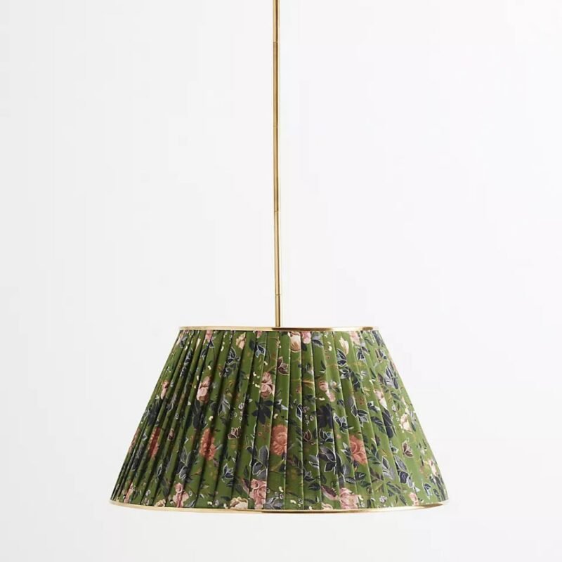 LEE BRASS RUCHED PRINTED 24 INCH SEMI FLUSH MOUNT LIGHT