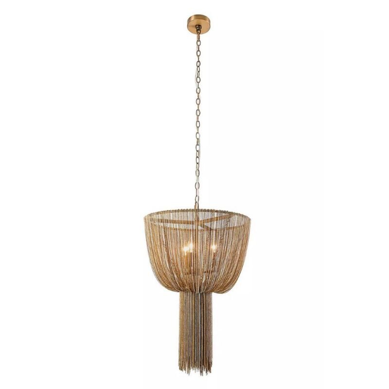 DRAPED BRASS CHAIN CHANDELIER