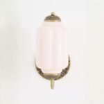 THE ELOISE PINK MILK GLASS SCALLOP WALL SCONCE
