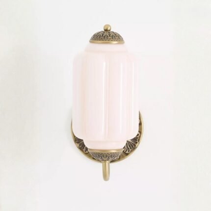 THE ELOISE PINK MILK GLASS SCALLOP WALL SCONCE