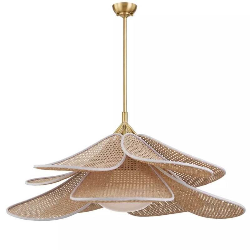 FLORINA AGED BRASS ONE LIGHT PENDANT WITH OPAL GLASS