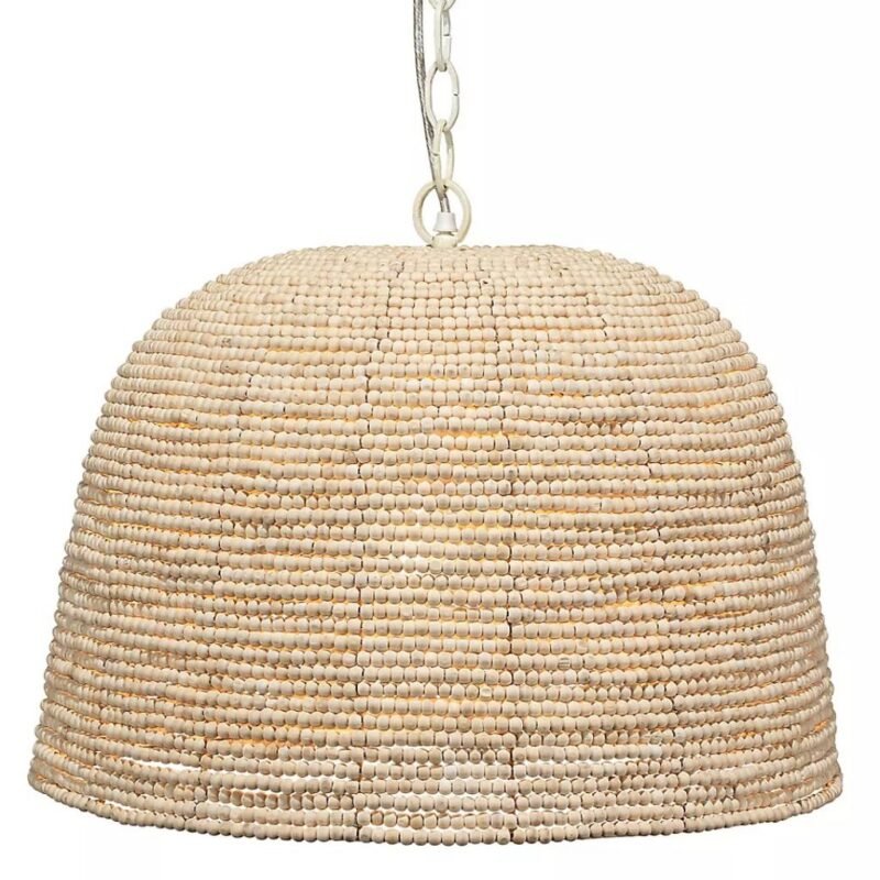 HIGH TIDE 1 LIGHT WOOD BEADED PENDANT LIGHT