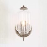 THE ELOISE NICKEL MILK GLASS SCALLOP WALL SCONCE