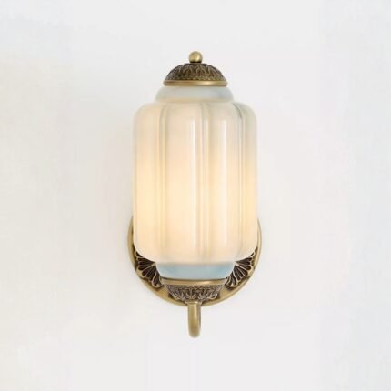 THE ELOISE BLUE GLASS BRASS WALL SCONCE