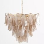 MAGNOLIA SMOKE WHITE GLASS CHANDELIER LIGHT