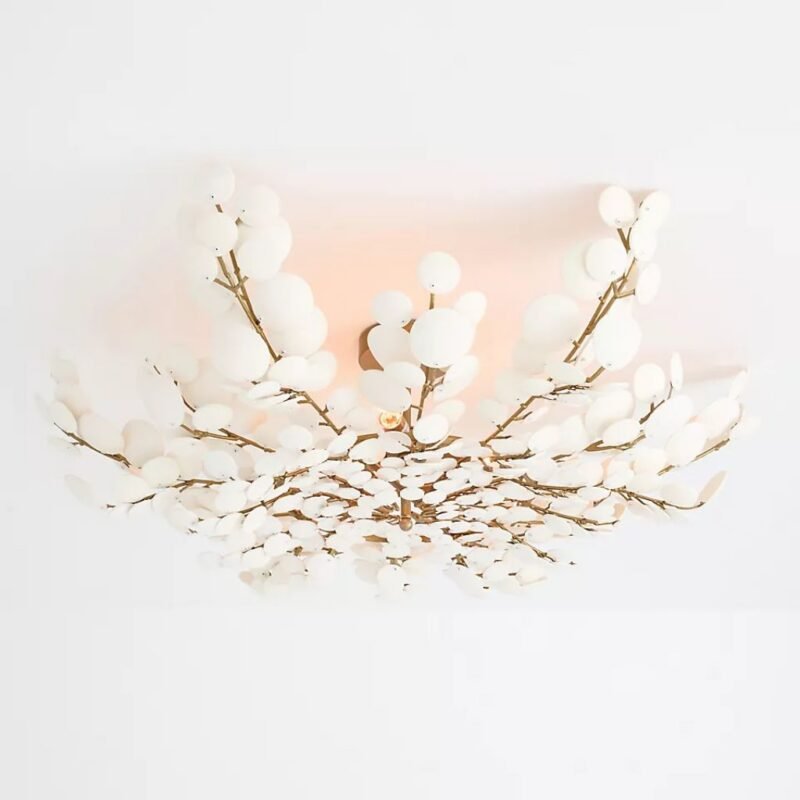 CREAM BILAL COCONUT FLUSH MOUNT LIGHT