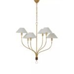 LARGE GRIFFIN STAGGERED CHANDELIER WITH SHADED LIGHTS