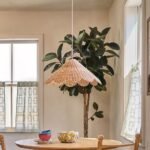 MAUDE RATTAN PENDANT WITH SCALLOPED EDGE