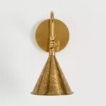 JOAN ANTIQUE BRASS ETCHED FLORAL WALL SCONCE