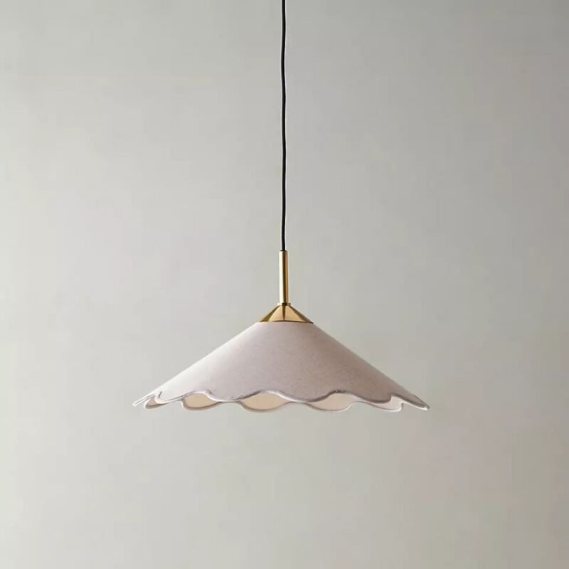 MITZI SODSAI PENDANT WITH SCALLOPED FABRIC SHADE