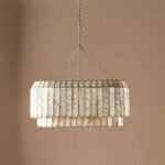 MADELYN OVAL CAPIZ CHANDELIER WITH FACETED DETAIL