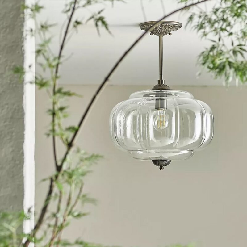 THE ELOISE SCALLOPED GLASS SEMI-FLUSH CEILING LIGHT
